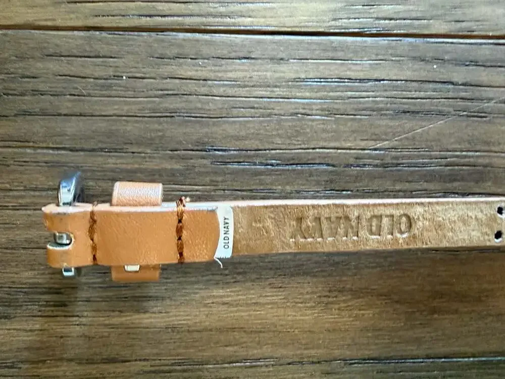 Old Navy Women's Brown Skinny Perforated Leather Belt